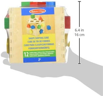 Melissa & Doug Shape Sorting Cube - Classic Wooden Toy With 12 Shapes