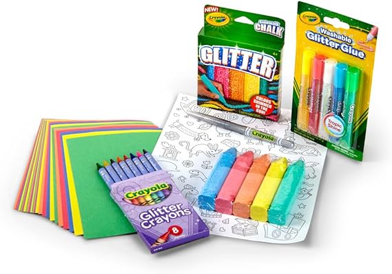 Crayola All That Glitters Art Case (50+pcs), Glitter Crayons & Coloring Supplies, Kids Art Set, Gifts for Girls & Boys, Ages 5+