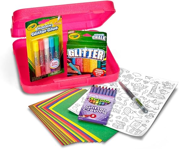 Crayola All That Glitters Art Case (50+pcs), Glitter Crayons & Coloring Supplies, Kids Art Set, Gifts for Girls & Boys, Ages 5+