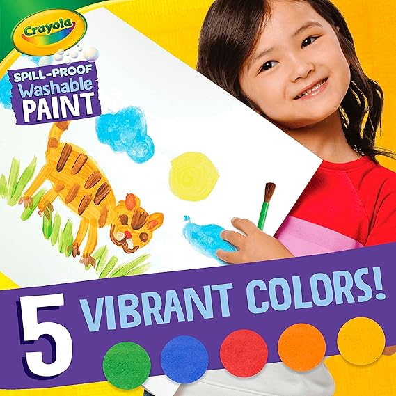 Crayola Spill Proof Paint Set, Washable Paint for Kids, Ages 3, 4, 5, 6