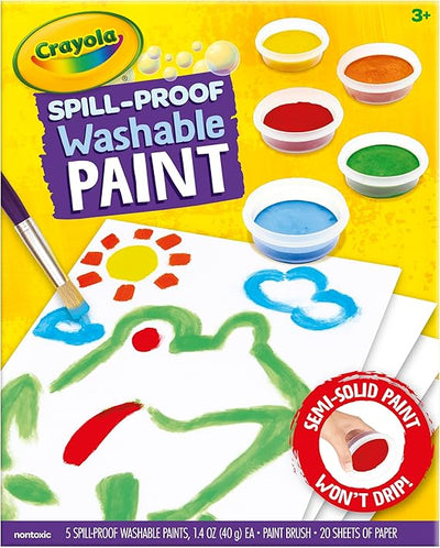 Crayola Spill Proof Paint Set, Washable Paint for Kids, Ages 3, 4, 5, 6