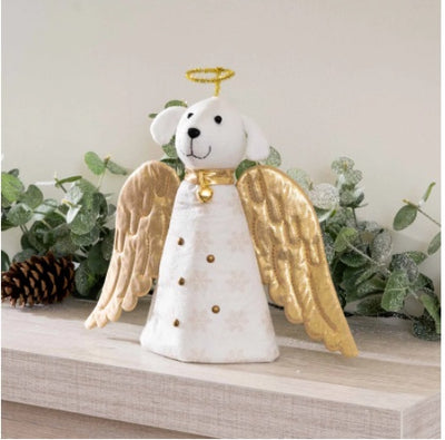 Christmas Miracle Golden Angel Dog Artisan Tree Topper